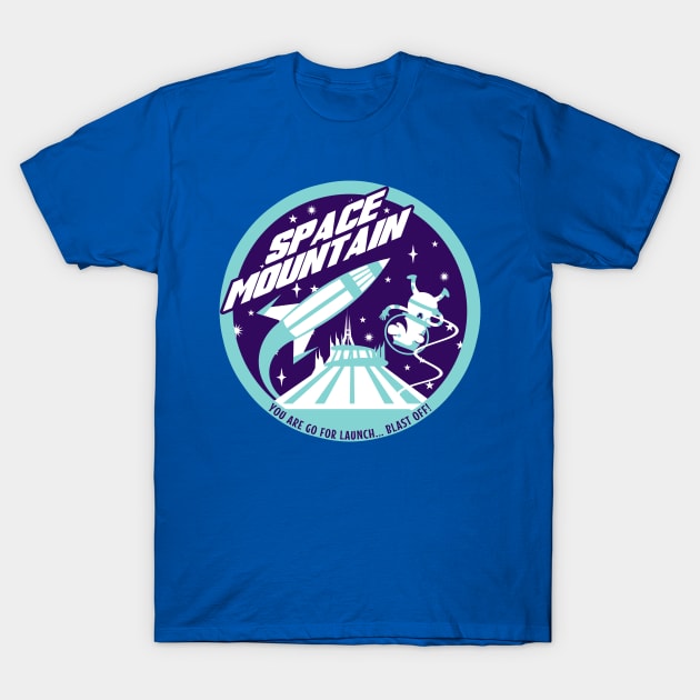 Space Mountain (blues) T-Shirt by brodiehbrockie